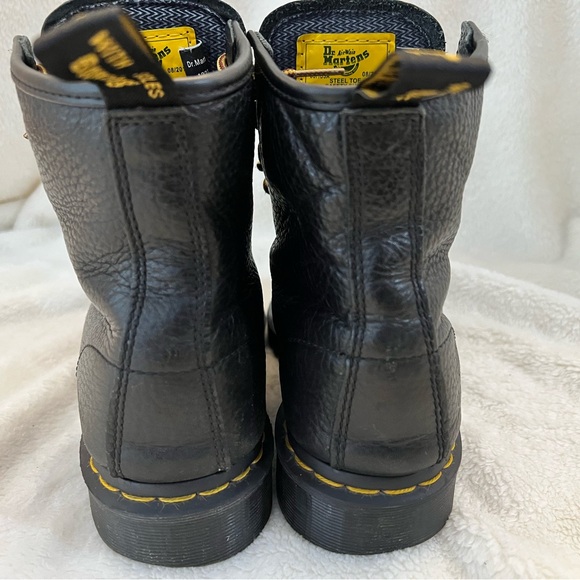 Dr. Martens Industrial Steel Toe Boots - Black Leather - Men 7 / Women 8 - Picture 6 of 15